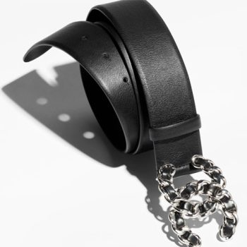 Chanel Belt Black Silver