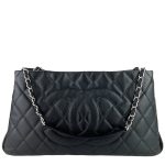 Shoulder Bag Expandable Zip Caviar Leather