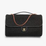 Chanel Maxi Flap Bag With Top Handle Dark Gray