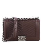 Boy Old Medium Chevron Lambskin Leather Bag