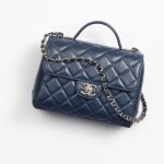 Chanel Small Flap Bag With Top Handle Dark Blue